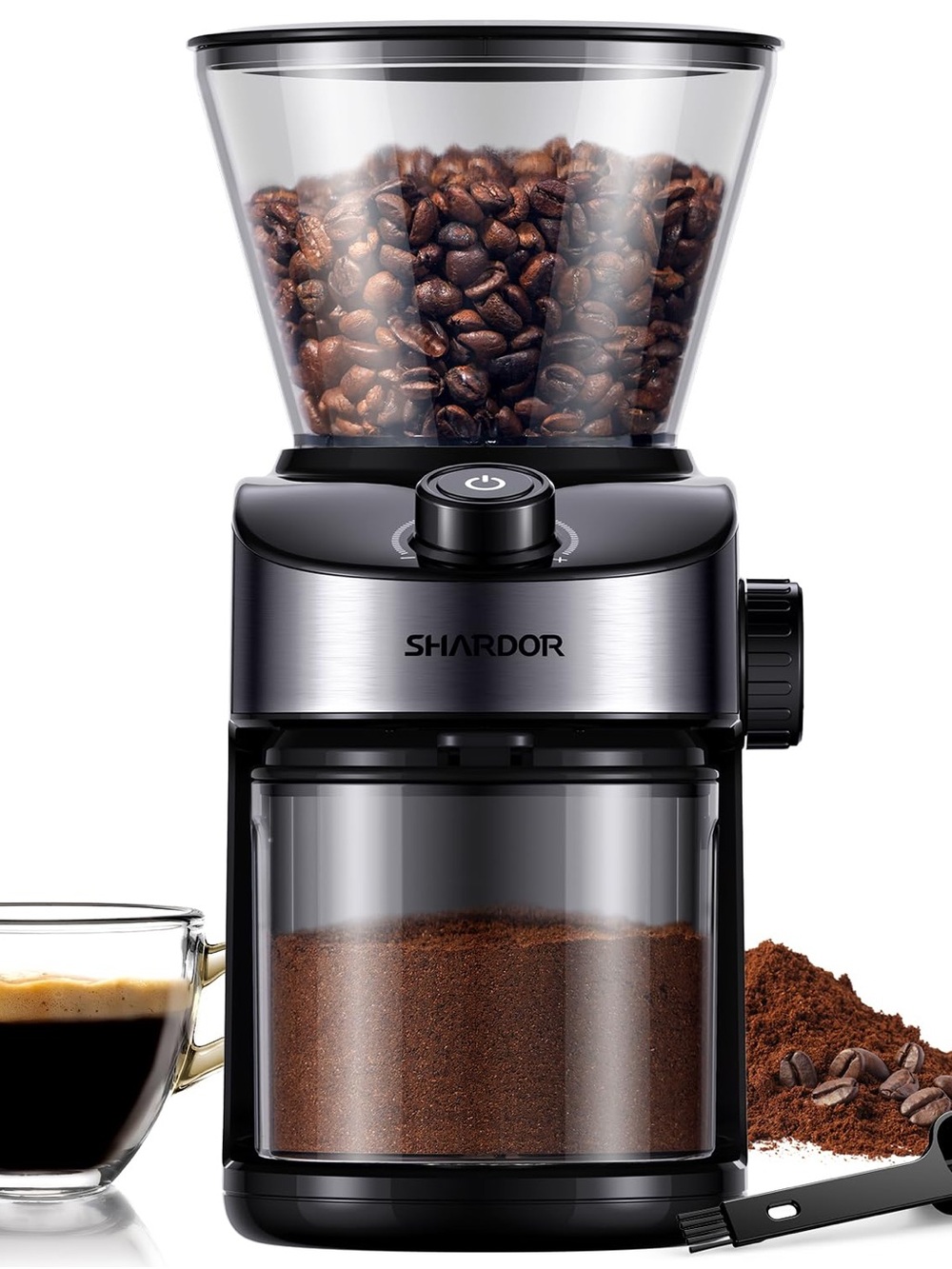 Electric Coffee Grinder - Black and Silver